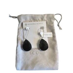 Kendra Scott Allison Drop Earrings Black Dangle NEW Retired Style Gold